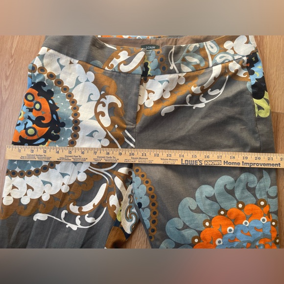 J. Crew multicolor paisley patterned capri pants, size 12 - Picture 10 of 11